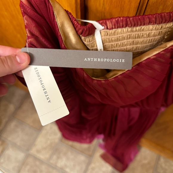 NWT Anthropologie Structured Tulle Dress Pink/Rose - Picture 9 of 10